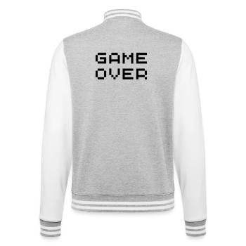 Retro game over - College Sweat Jacket - heather grey/white - Back - Marisol (170cm)