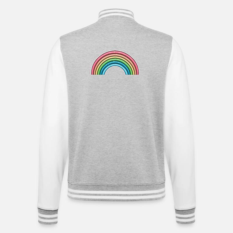 Conception vibrante de l’arche arc-en-ciel - Veste Teddy - gris chiné / blanc