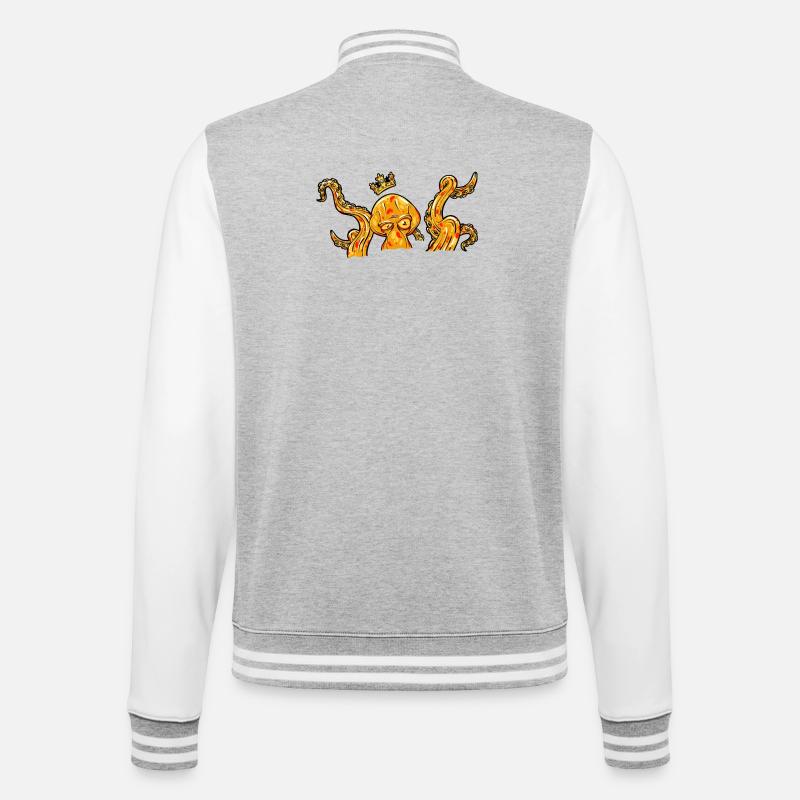 Octopus Octopus Squid King - College Sweat Jacket - heather grey/white