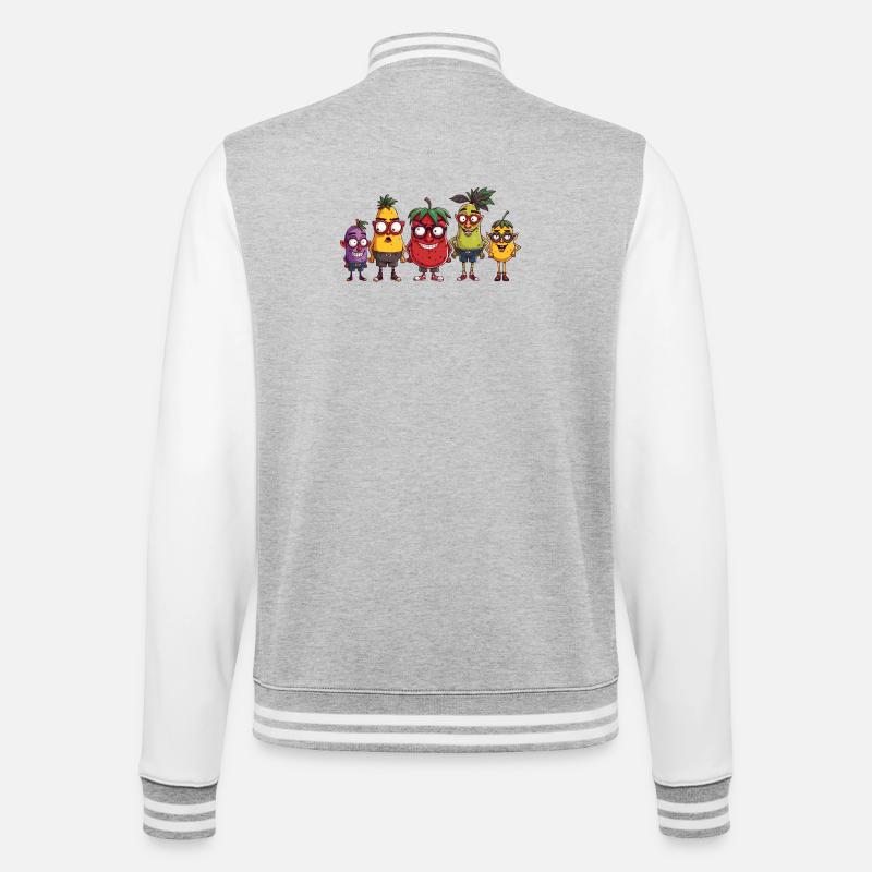 fruit - College Sweat Jacket - heather grey/white