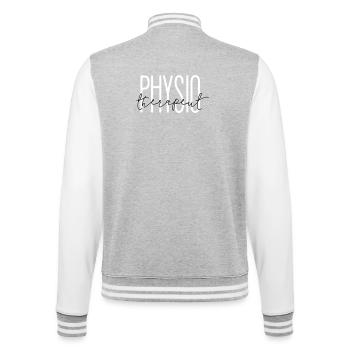 Stylish design for physiotherapist - College Sweat Jacket - heather grey/white - Back - Marisol (170cm)