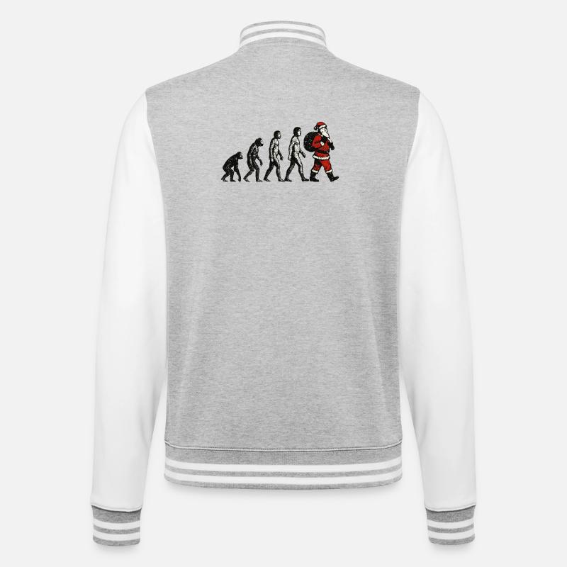 witziges Weihnachtsmann T-Shirt Weihnachtsgeschenk - College-Sweatjacke - Grau meliert/Weiß
