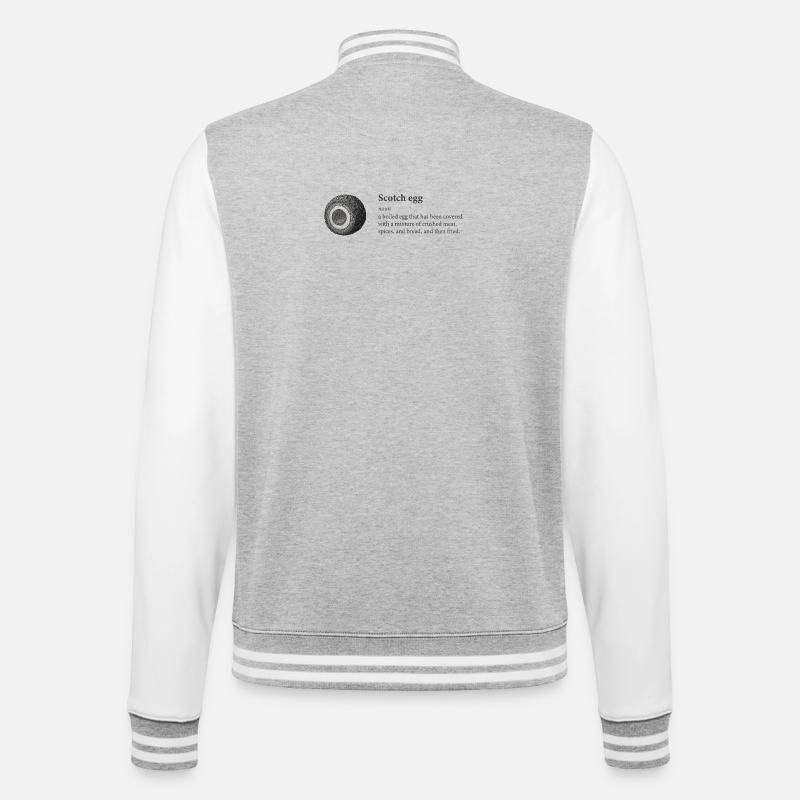 Scotch Egg Dictionary Art Tee - College Sweat Jacket - heather grey/white