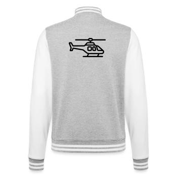 Hubschrauber - College-Sweatjacke - Grau meliert/Weiß - Hinten - Marisol (170cm)