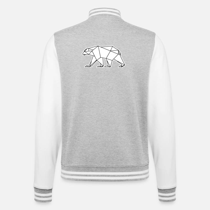 Polar Bär Polygon Eisbär Symbol - College-Sweatjacke - Grau meliert/Weiß