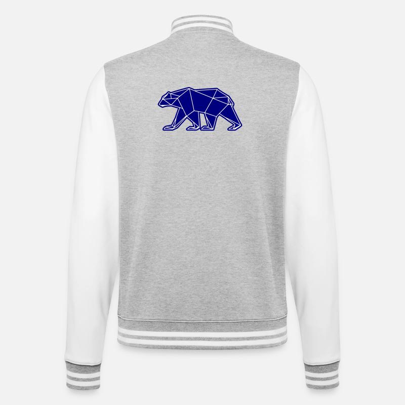 Eisbär Polar Bär Polygon Symbol - College-Sweatjacke - Grau meliert/Weiß