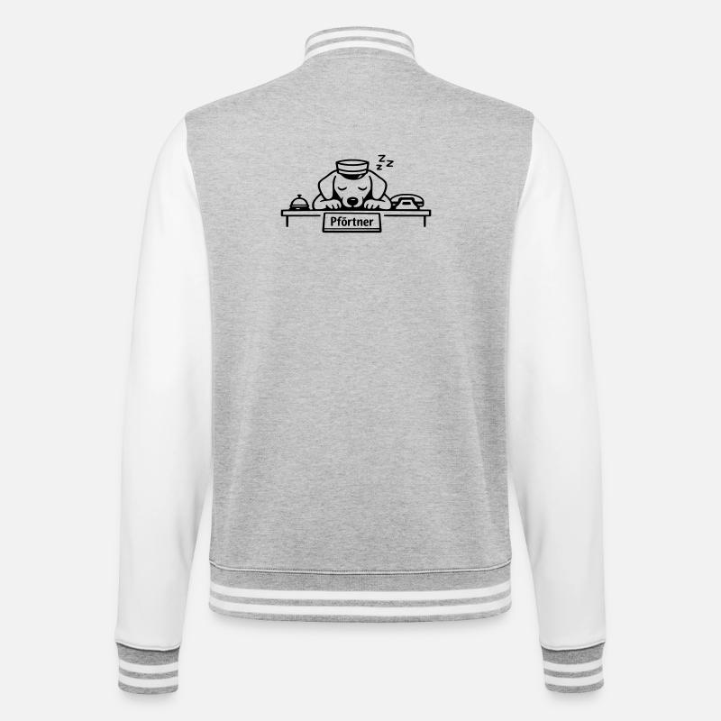 Doorman Dog Sleeping - College Sweat Jacket - heather grey/white