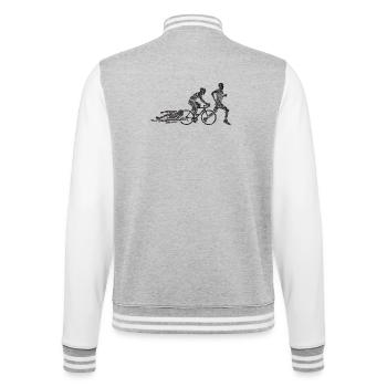 Circuit des Zombies Cyclistes - Veste Teddy - gris chiné / blanc - Dos - Marisol (170cm)