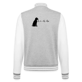 Hund - College-Sweatjacke - Grau meliert/Weiß - Hinten - Marisol (170cm)