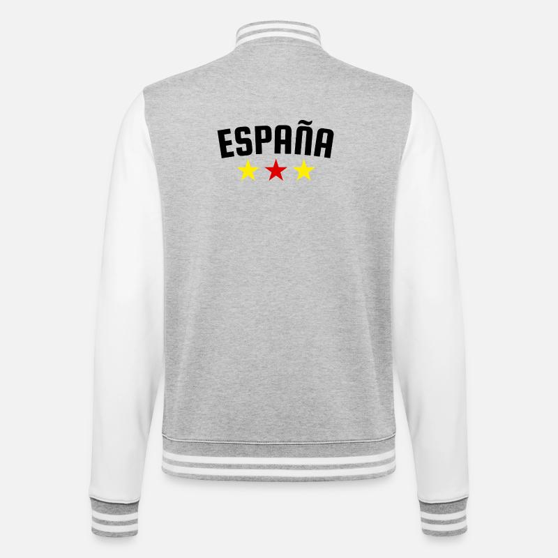 Espagne Trois Étoiles Design - Veste Teddy - gris chiné / blanc