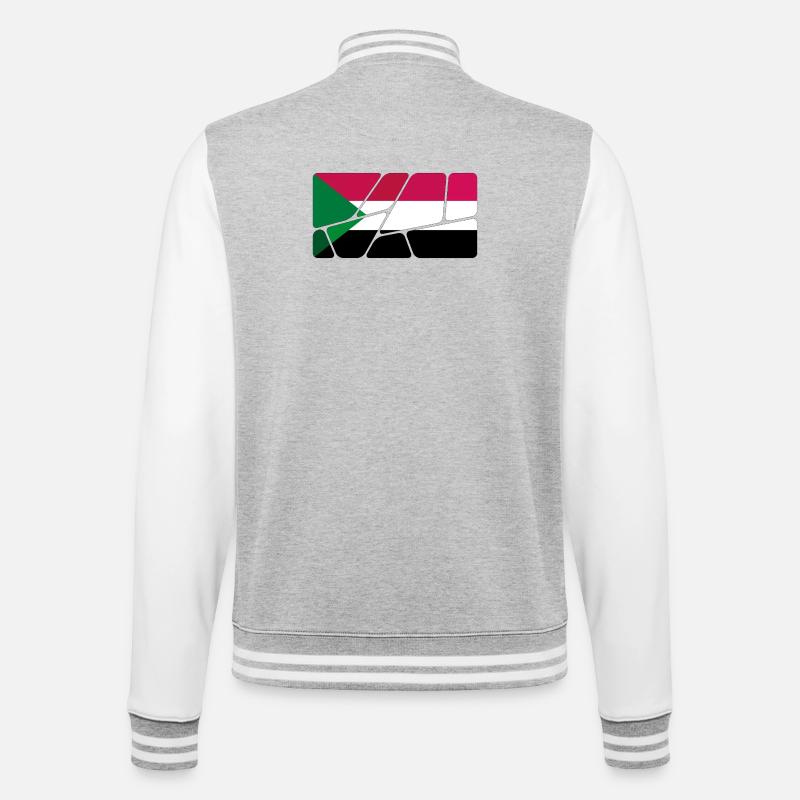 Sudan als Flagge - College-Sweatjacke - Grau meliert/Weiß