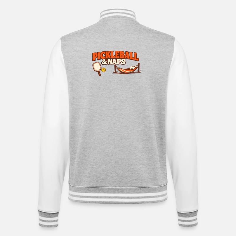 Pickleball & Naps - College Sweat Jacket - heather grey/white