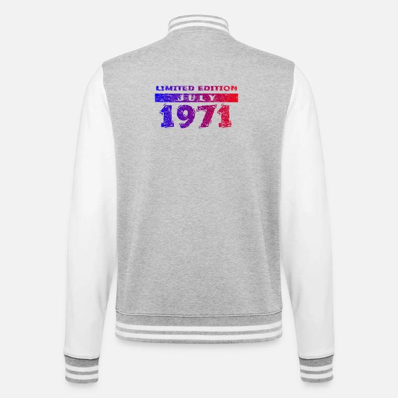 55th Birthday Limited Edition 07/1971 - College Sweat Jacket - heather grey/white