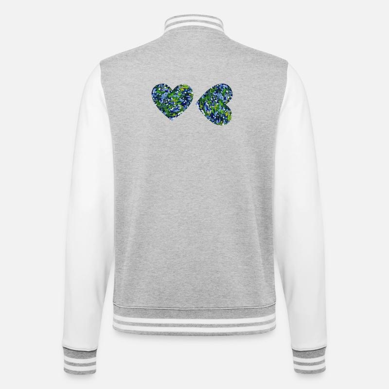 2 Art de cœur - Veste Teddy - gris chiné / blanc