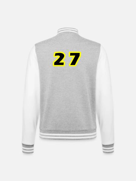 27 Number Symbol - College Sweat Jacket - heather grey/white