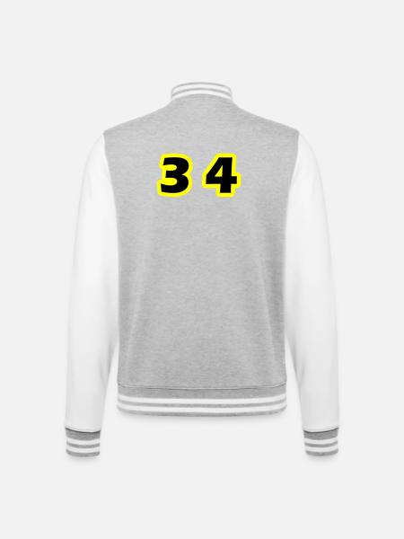 34 Symbole numérique - Veste Teddy - gris chiné / blanc