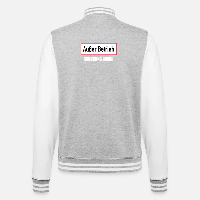 Sicherung durch - College-Sweatjacke - Grau meliert/Weiß