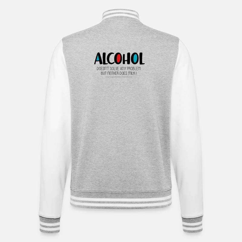 Alcool - Veste Teddy - gris chiné / blanc