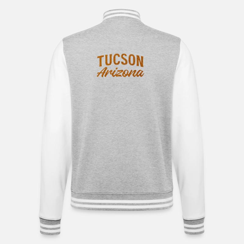 Tucson Arizona Rustic Script - College Sweat Jacket - heather grey/white