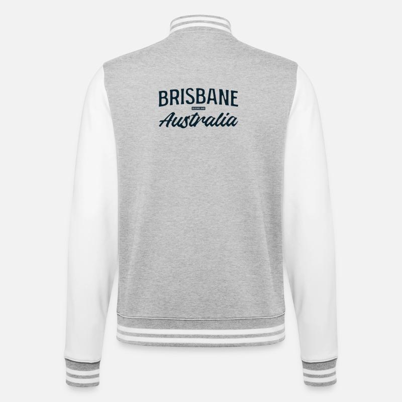 Brisbane Australie Script - Veste Teddy - gris chiné / blanc