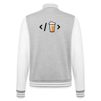 Beer Glass Icon with Foam - College Sweat Jacket - heather grey/white - Back - Marisol (170cm)