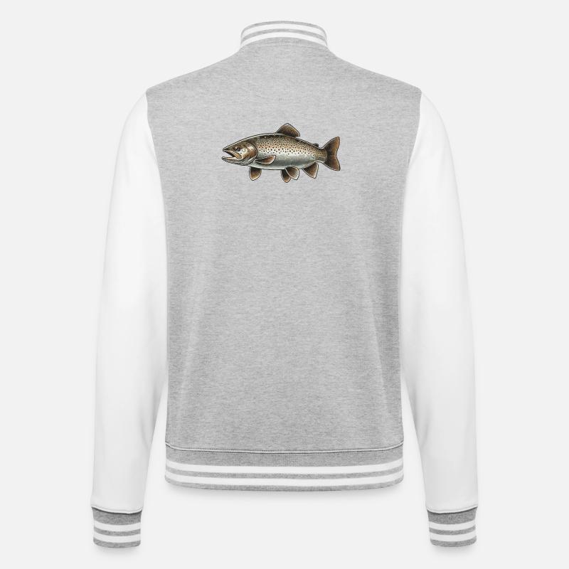 Truite - Veste Teddy - gris chiné / blanc