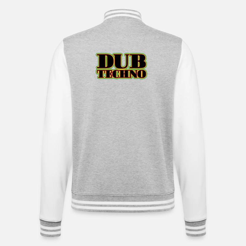 Dub Techno Neon Retro - College-Sweatjacke - Grau meliert/Weiß