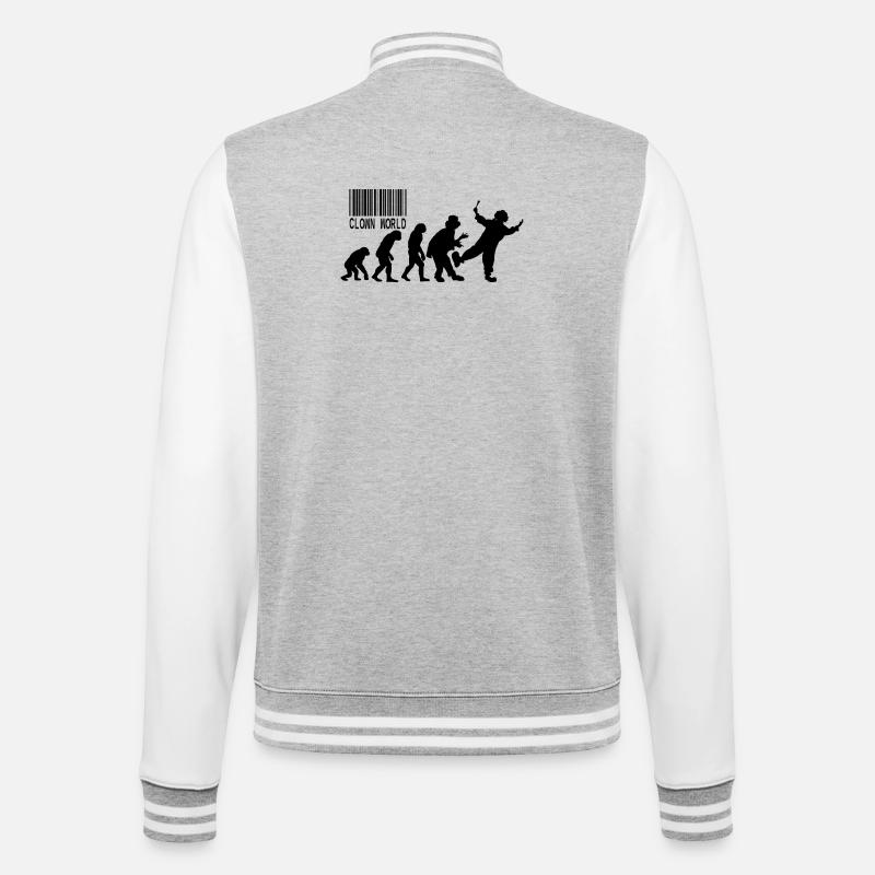 Clown World Evolution parody - College Sweat Jacket - heather grey/white
