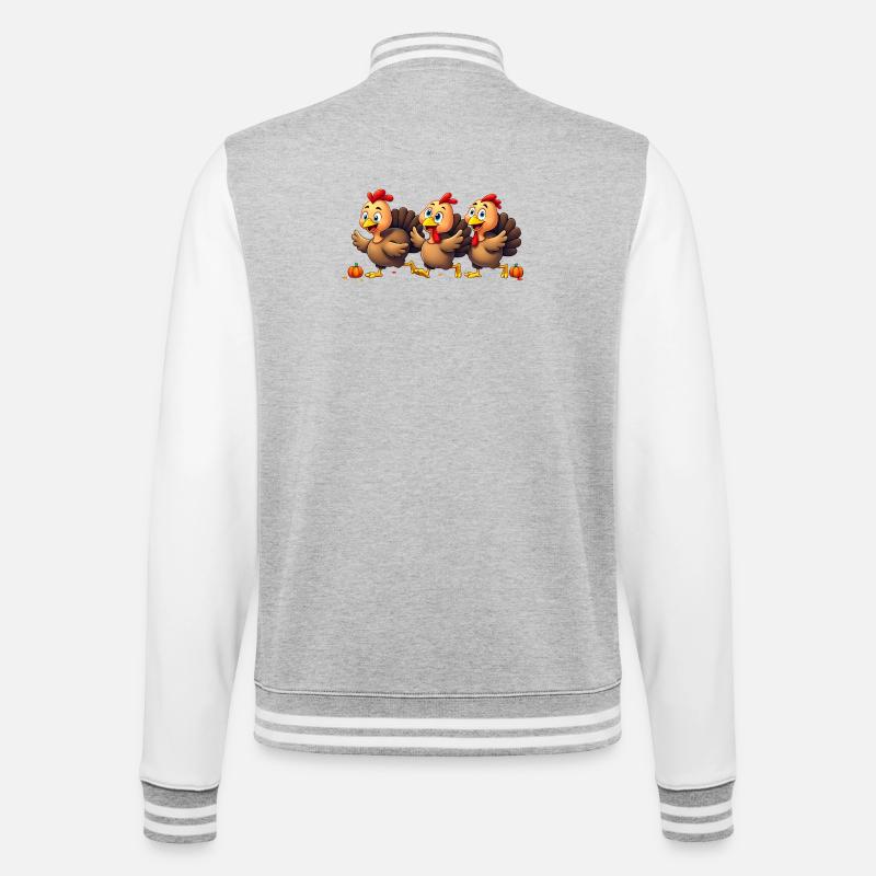 Bébé dinde de Thanksgiving - Veste Teddy - gris chiné / blanc