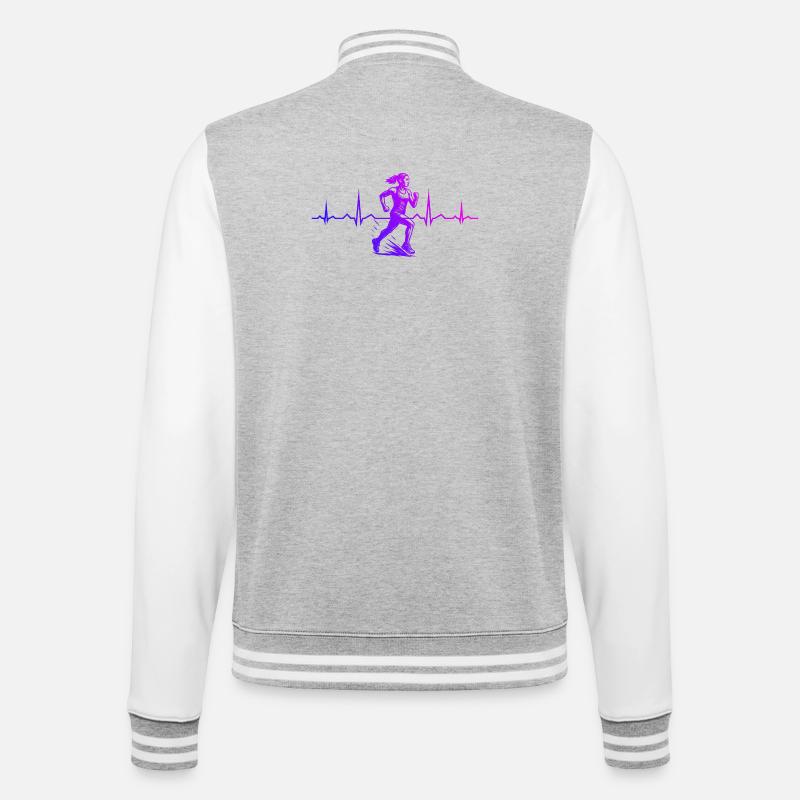 Graphismes de course pour les courses - Veste Teddy - gris chiné / blanc