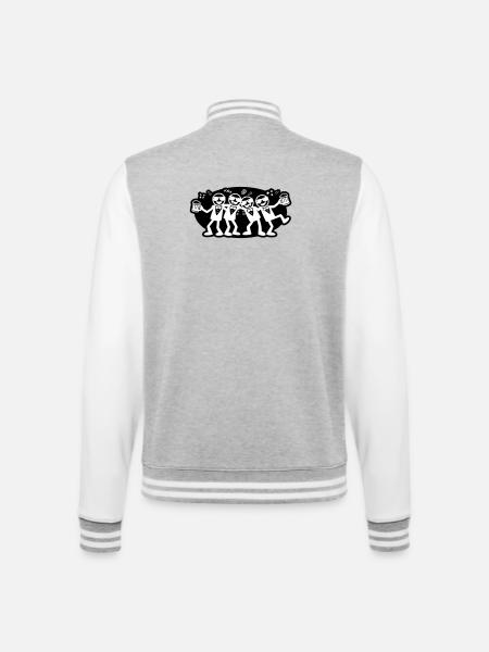 Groom Friends Group Beer - College Sweat Jacket - heather grey/white