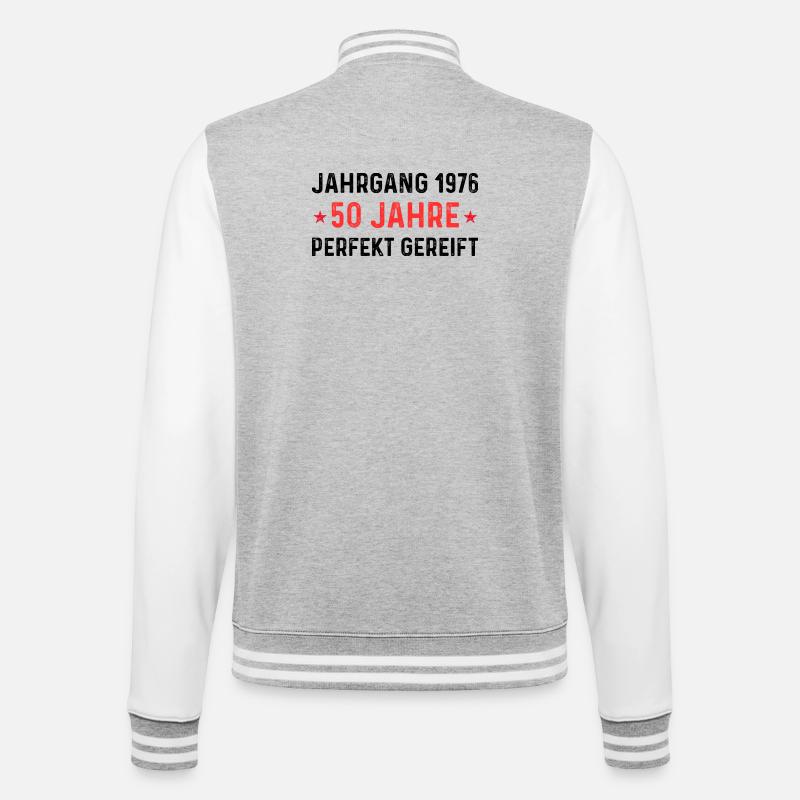 Millésime 1976 – 50 ans parfaitement maturé - Veste Teddy - gris chiné / blanc