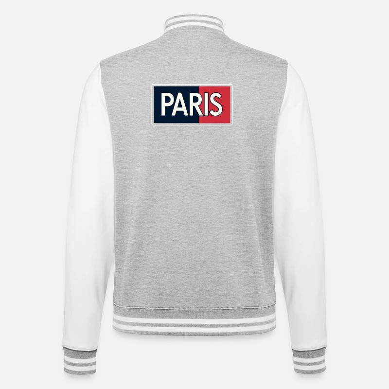 Paris blocs bleu et rouge - Veste Teddy - gris chiné / blanc