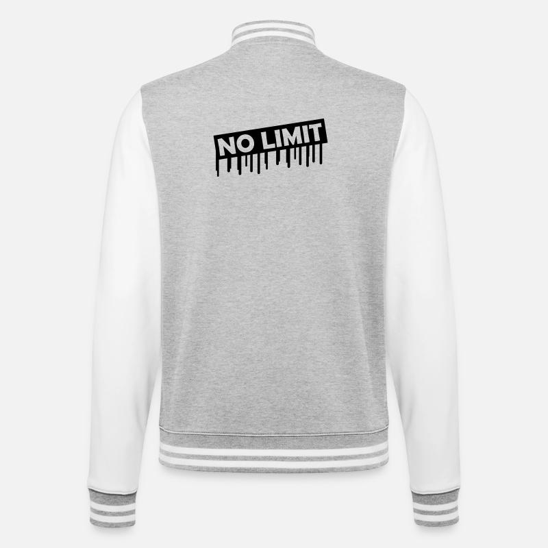 no_limit - College-Sweatjacke - Grau meliert/Weiß