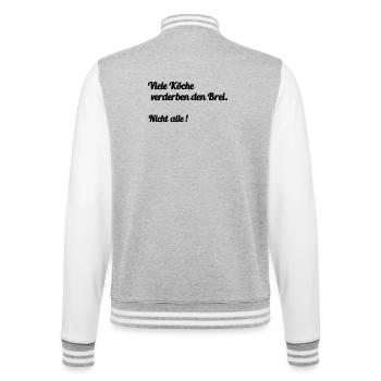 Viele Köche - College-Sweatjacke - Grau meliert/Weiß - Hinten - Marisol (170cm)