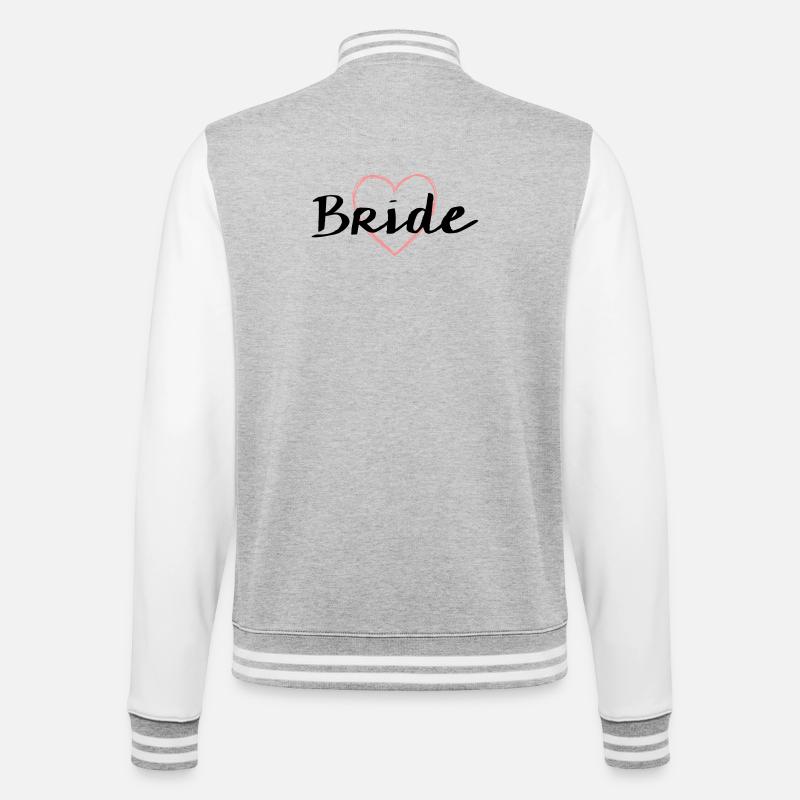 Bride Herz Junggesellenabschied Hochzeit - College-Sweatjacke - Grau meliert/Weiß