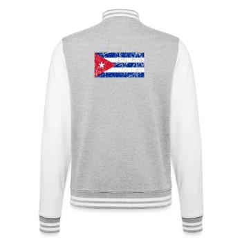 Effet vintage de drapeau de Cuba - Veste Teddy - gris chiné / blanc - Dos - Marisol (170cm)