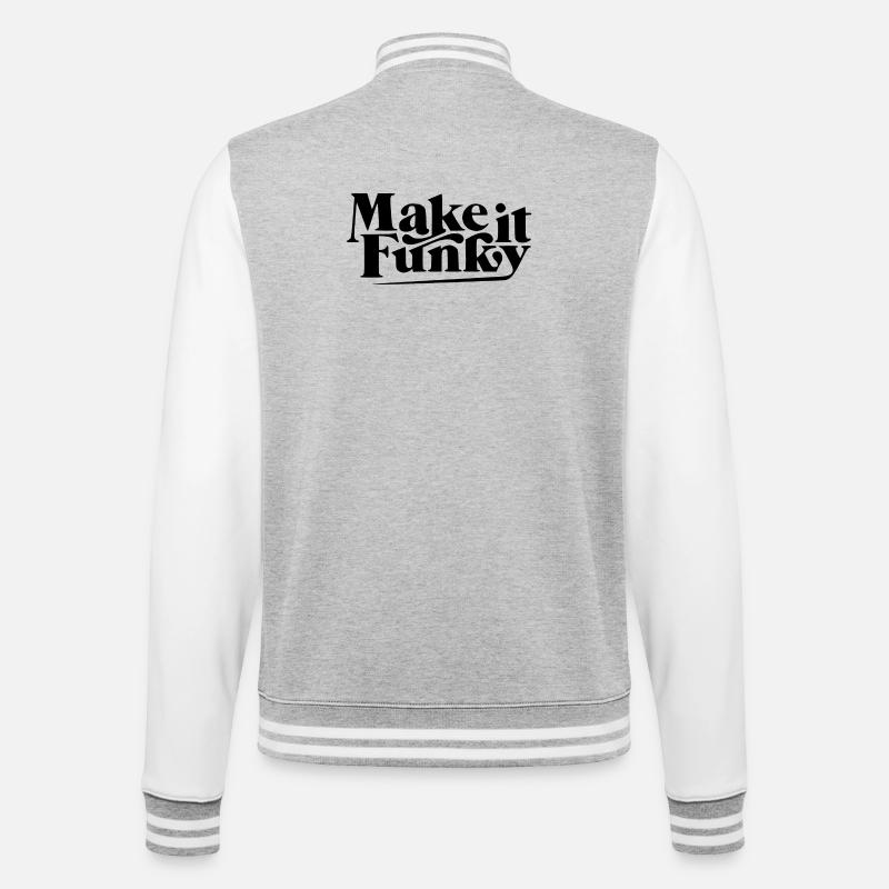 Make it funky - College Sweat Jacket - heather grey/white