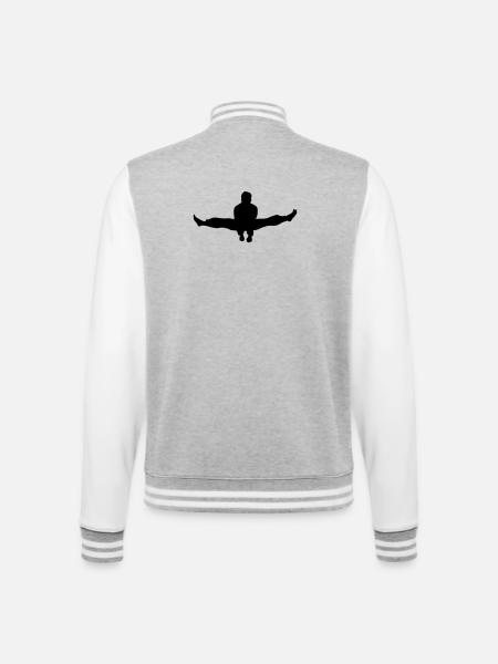 Karate oder Taekwondo Double Kick Schatten - College-Sweatjacke - Grau meliert/Weiß
