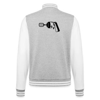 Phaser meets Mixer – Funny Geek & Cook - Veste Teddy - gris chiné / blanc - Dos - Marisol (170cm)