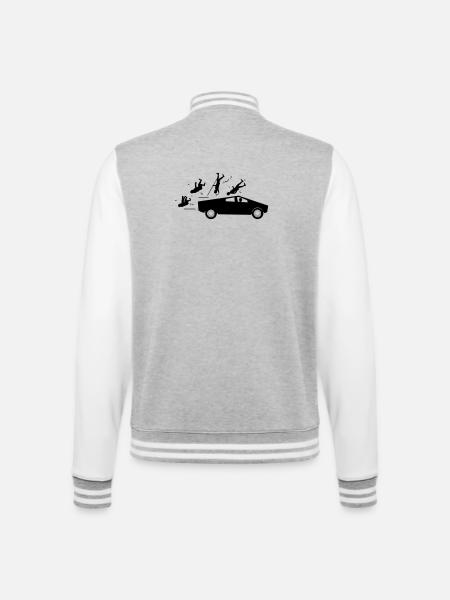Evolution Unfall Tesla Cybertruck von Musk - College-Sweatjacke - Grau meliert/Weiß