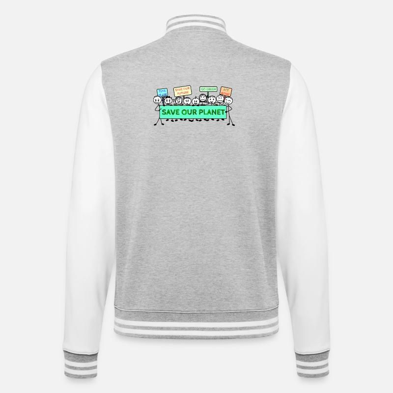 Protest logo climate change - College Sweat Jacket - heather grey/white
