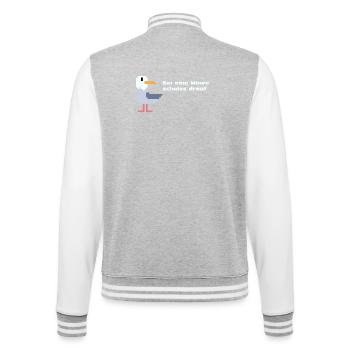 sei eine pixel Möwe - College-Sweatjacke - Grau meliert/Weiß - Hinten - Marisol (170cm)