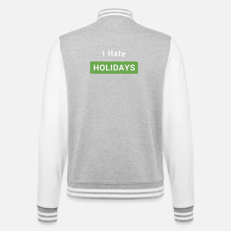 I hate holidays - Veste Teddy - gris chiné / blanc