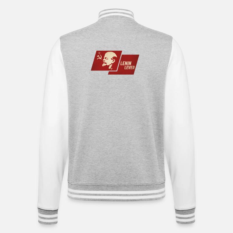 Drapeau à levier de Lénine - Veste Teddy - gris chiné / blanc
