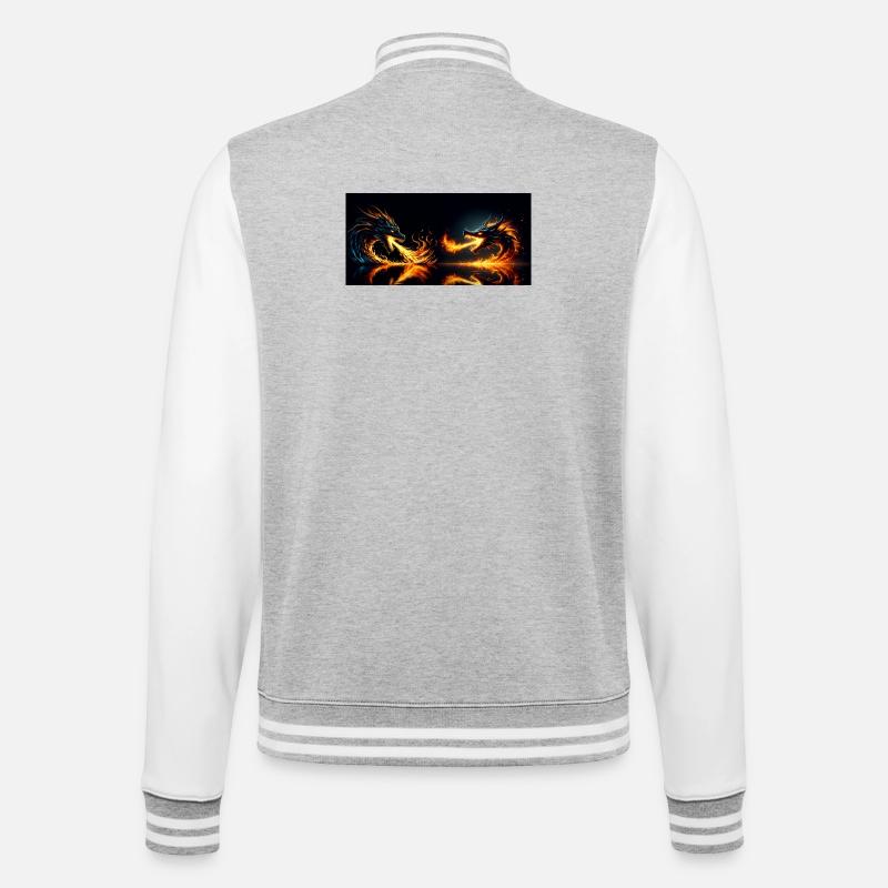 Chaleur de la bataille - Veste Teddy - gris chiné / blanc