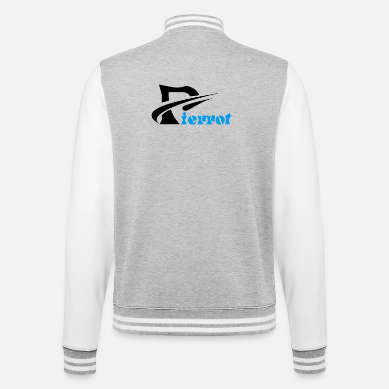 Pierrot - College-Sweatjacke - Grau meliert/Weiß