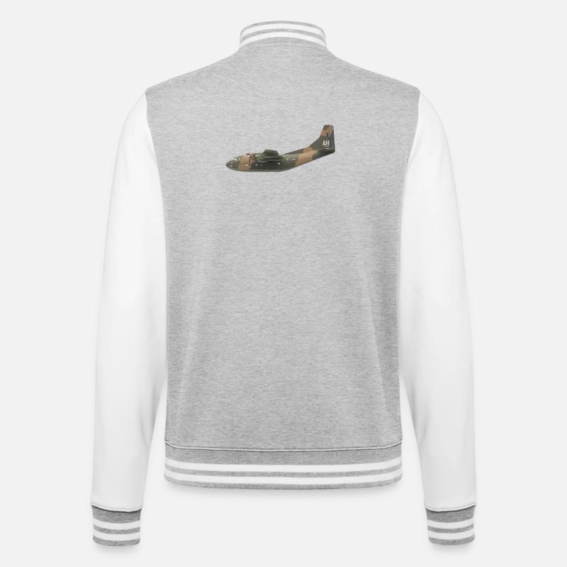 C-123 Provider - College-Sweatjacke - Grau meliert/Weiß