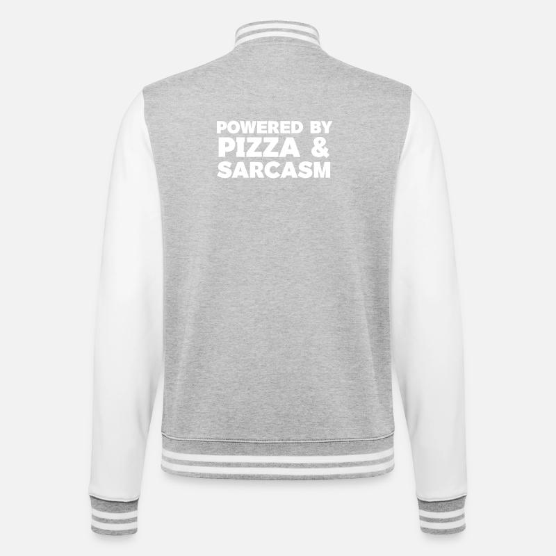 Propulsé par Pizza & Sarcasm T-shirt - Veste Teddy - gris chiné / blanc