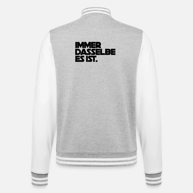 Always the same, it is - College Sweat Jacket - heather grey/white